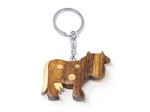 Schlüsselanhänger aus Holz - Kuh